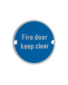 Zoo Hardware ZSA11SA Signage - Fire Door Keep Clear Satin Aluminium