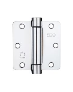 Zoo Hardware ZSHPCP Spring Hinge Plus Slave Pack - Radius - 3.5"x3.5"x2.5 - Polished Chrome (Contains 2 Spring and 1 Unsprung Hinge) Polished Chrome