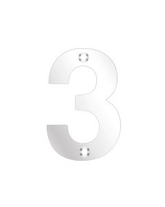 Zoo Hardware ZSN03APS Door Numeral - No 3 - 75mm Polished Stainless