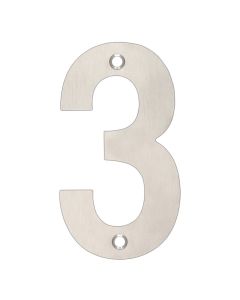 Zoo Hardware ZSN03BSS Door Numeral - No 3 - 102mm Satin Stainless