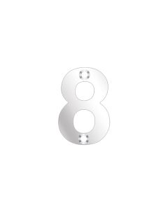 Zoo Hardware ZSN08PS Door Numeral - No 8 - 50mm Polished Stainless