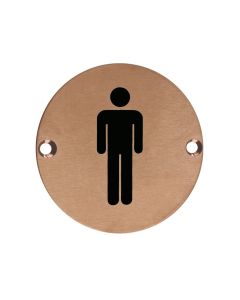 Zoo Hardware ZSS01-PVDBZ Door Sign - Male - 76mm Dia PVD Bronze