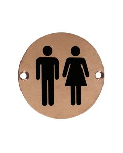 Zoo Hardware ZSS03-PVDBZ Door Sign - UniDoor - 76mm Dia PVD Bronze