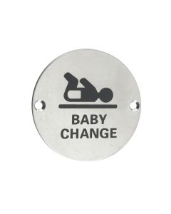 Zoo Hardware ZSS08SS Signage - Baby Change - 76mm dia Satin Stainless