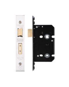 Vier ZUKB64SS Bathroom Lock - 64mm C/W Stainless Steel Forend and Strike Satin Stainless