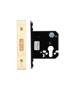 Zoo Hardware ZUKD76EPPVD Euro Profile Dead Lock - 76mm C/W PVD Forend and Strike Pvd