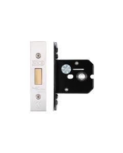 Zoo Hardware ZUKFD64SS Flat Dead lock - 64mm C/W Stainless Steel Forend and Strike Satin Stainless