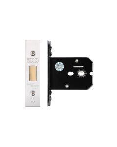 Zoo Hardware ZUKFD76SS Flat Dead lock - 76mm C/W Stainless Steel Forend and Strike Satin Stainless