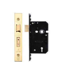 Zoo Hardware ZUKS564PVDKA 5 Lever Sash Lock - 64mm C/W PVD Forend and Strike - Keyed Alike Pvd