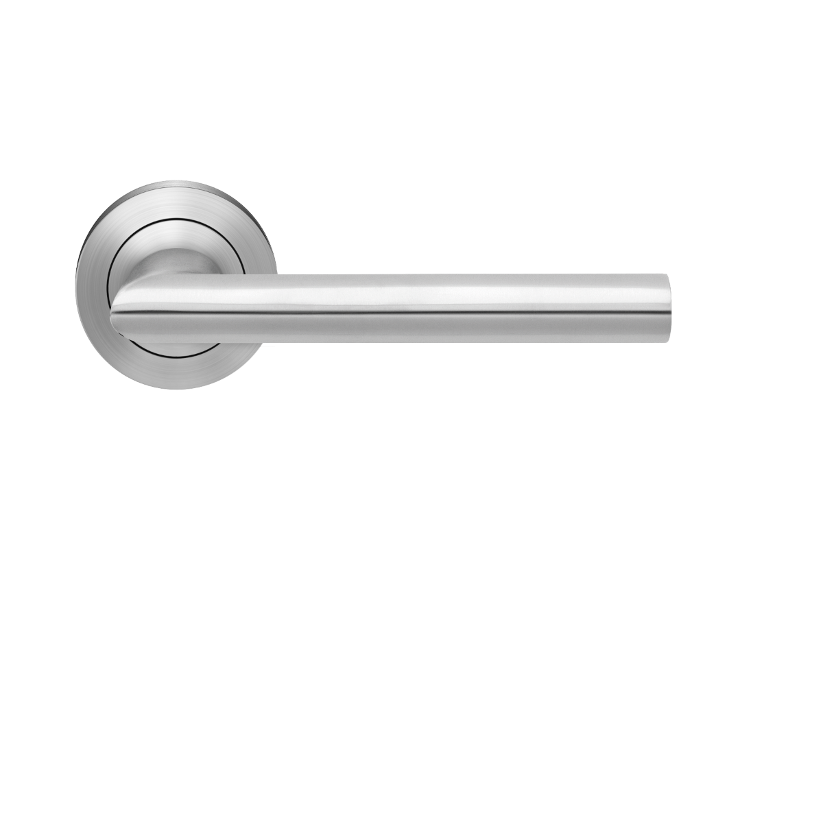 Karcher Design ER37 Verona Door Handle on Round rose in satin stainless steel,