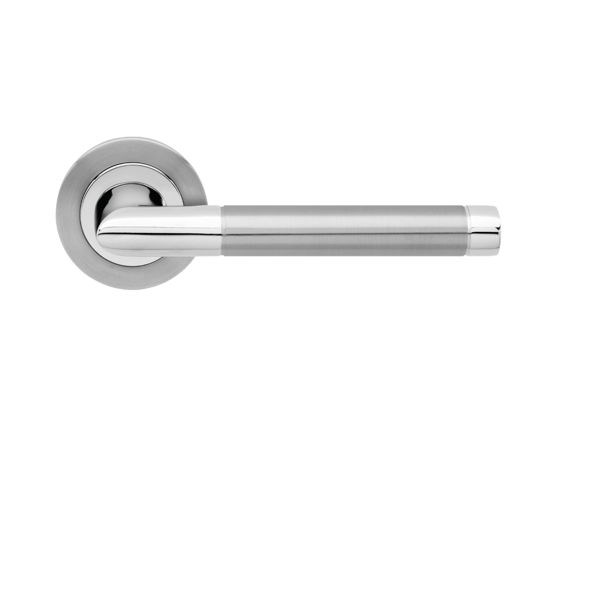 Karcher Design ER37 Verona Door Handle on Round rose in satin / polished stainless steel,
