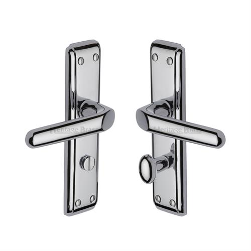 Heritage Brass DEC3030-PC Door Handle for Bathroom Deco Design Polished Chrome finish