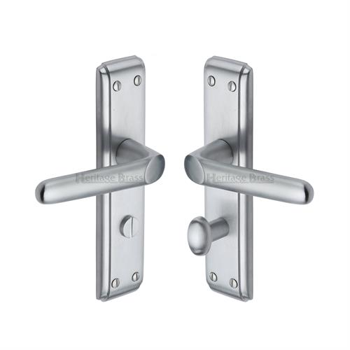 Heritage Brass DEC3030-SC Door Handle for Bathroom Deco Design Satin Chrome finish