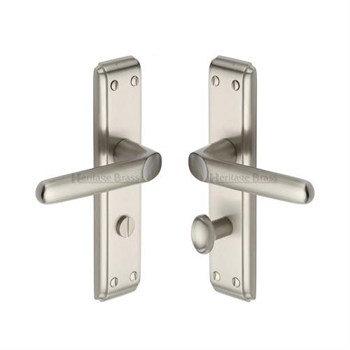 Heritage Brass DEC3030-SN Door Handle for Bathroom Deco Design Satin Nickel finish