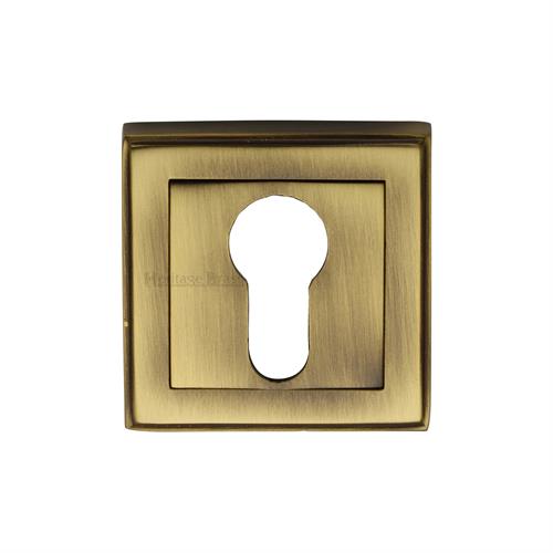Heritage Brass DEC7020-AT Euro Profile Cylinder Escutcheon Antique finish