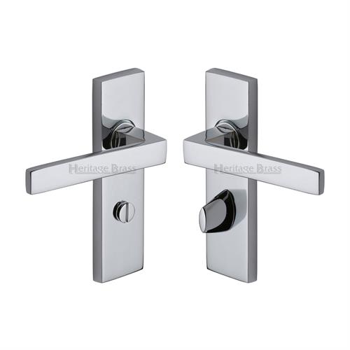 Heritage Brass DEL6030-PC Door Handle for Bathroom Delta Design Polished Chrome finish
