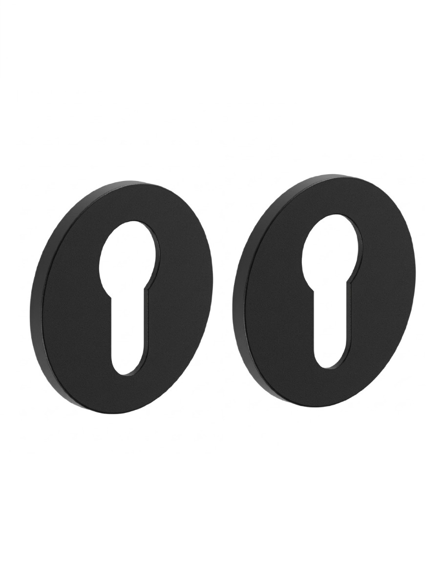 Euro Profile Escutcheons with 6mm Slim Round Rose-Timeless British Design Matt Black