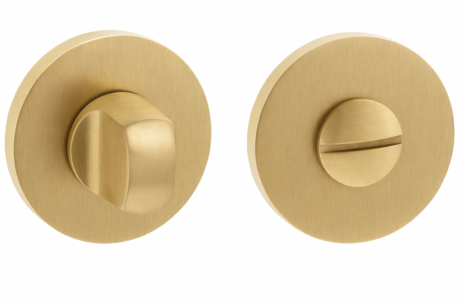 Bathroom Turn and Release with 6mm Slim Round Rose-Matt Satin Brass Timeless - British Design