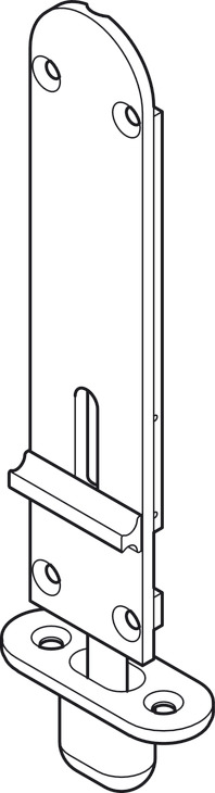 Hafele Flush Drop Bolt, without Lock, for Folding Patio Doors, Slido Fold 100-U 190mm Satin