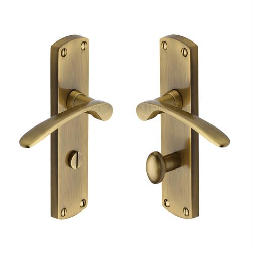 Heritage Brass DIP7830-AT Door Handle for Bathroom Diplomat Design Antique Brass finish