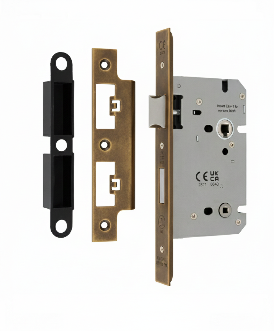 Din Bathroom Lock 60mm Backset 86mm Case - 5mm Follower - 78mm Centres - Square Antique Brass DLS7860WCAB Eurospec