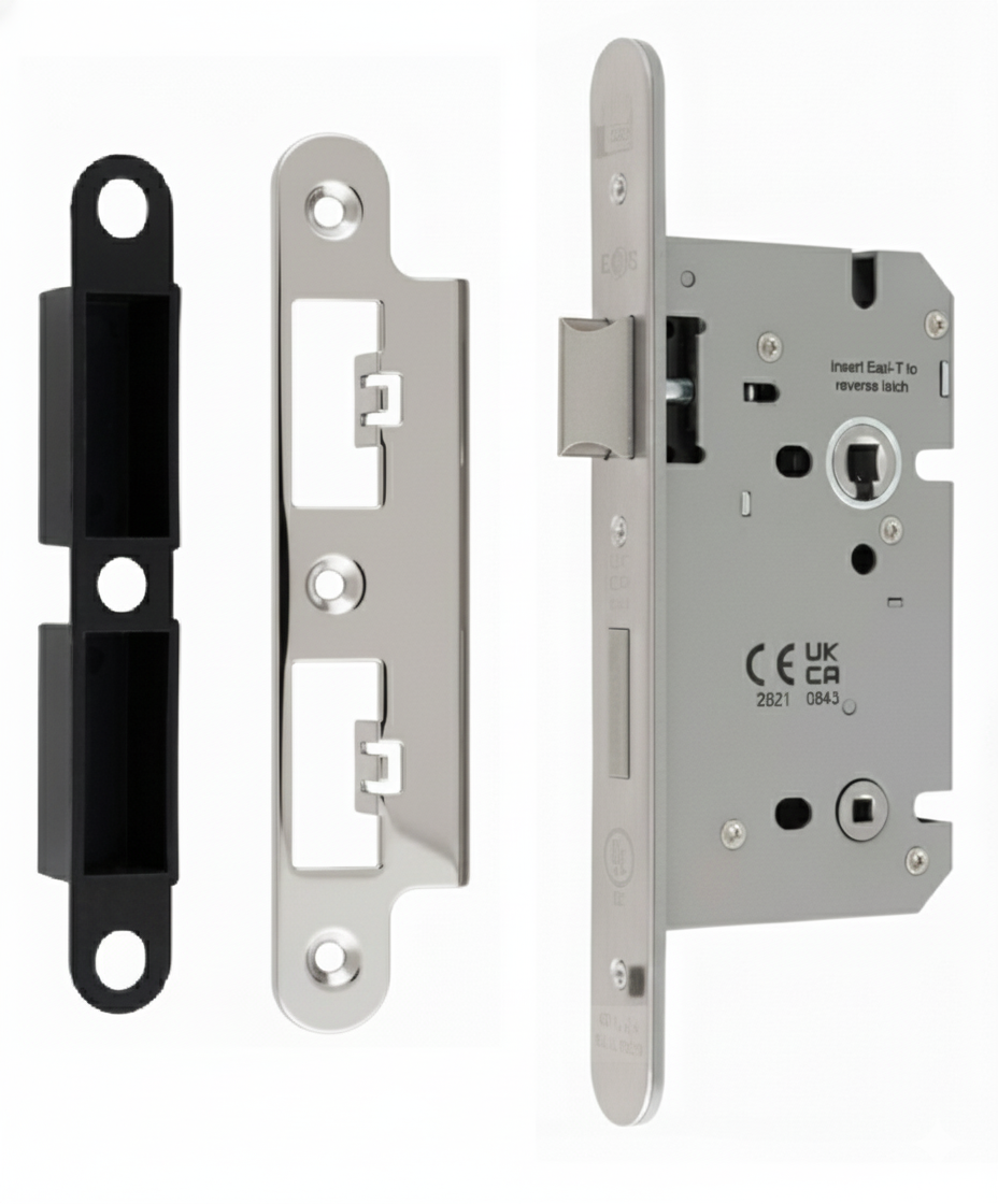 Din Bathroom Lock 60mm Backset 86mm Case - 5mm Follower - 78mm Centres - Radius Polished Stainless Steel DLS7860WCBSS/R Eurospec