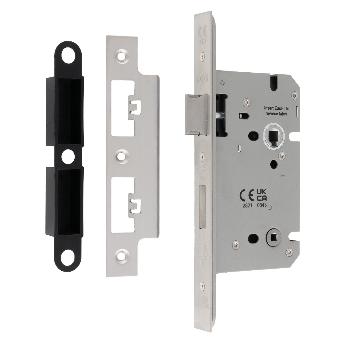 Eurospec DLS7860WCSSS Din Bathroom Lock 60mm - (78mm C/C) Satin Stainless Steel
