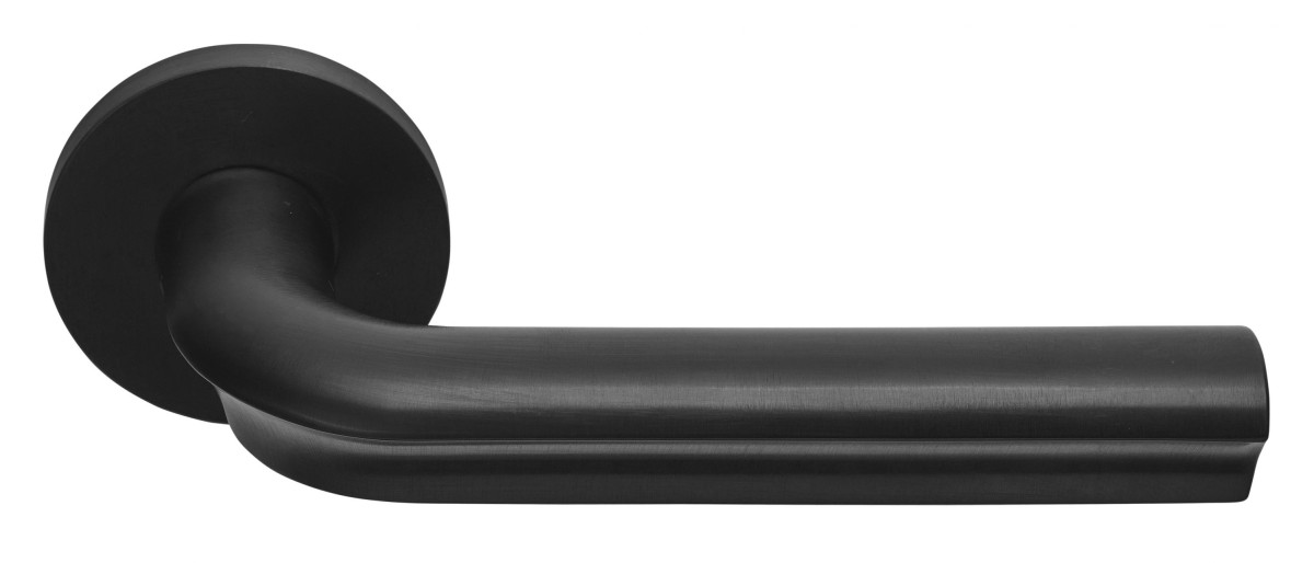 FORMANI ECLIPSE DR100-G solid sprung door handle on rose PVD satin black
