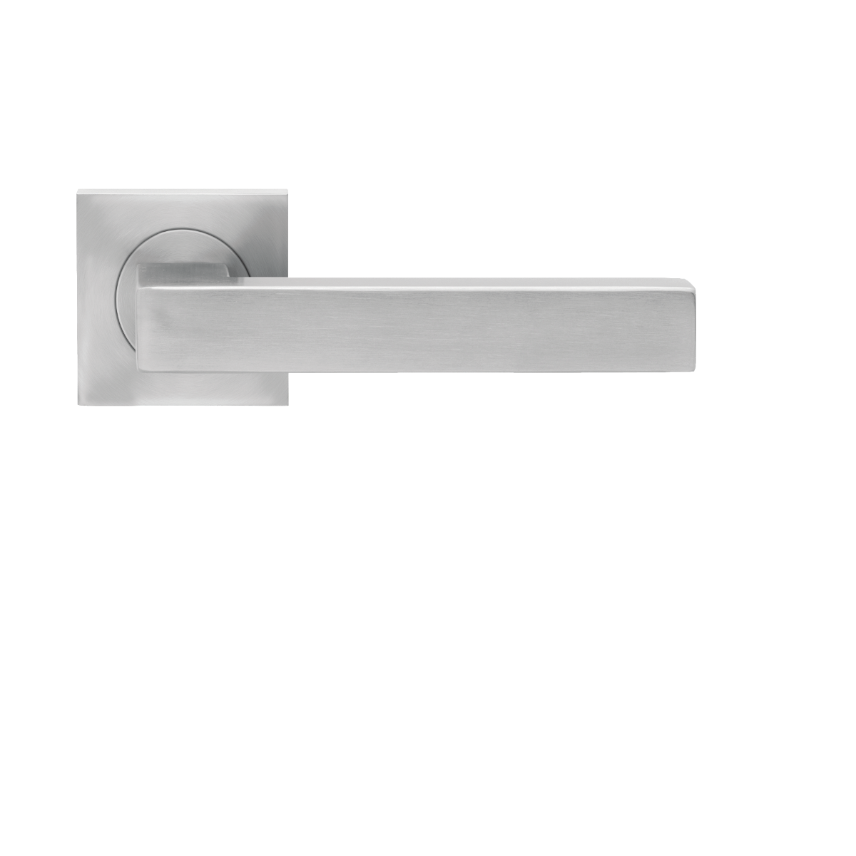 Karcher Design ER46Q Seattle Door Handle on Square shaped rose in satin stainless steel,