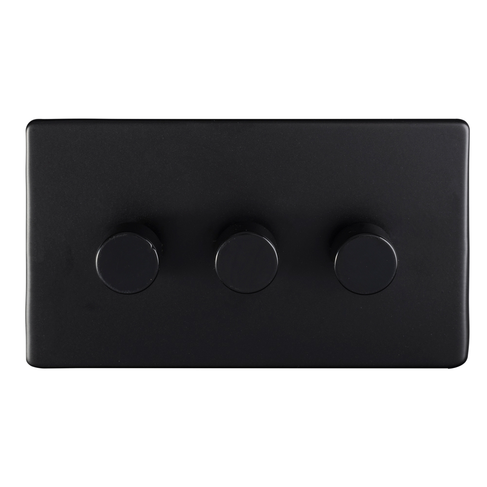 Eurolite 3 Gang LED Dimmer - Matt Black ECMB3DLED