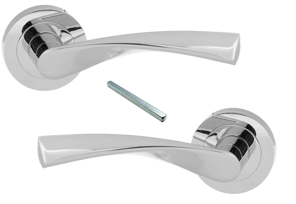 Eco Aqua Aluminium Lever on Round Rose - Polished Chrome ECO20PC