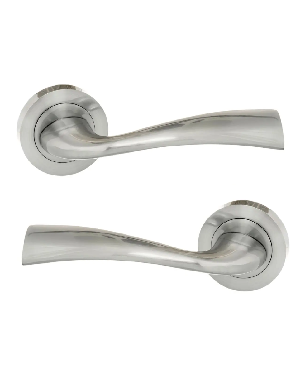 Eco Wave Aluminium Lever on Round Rose - Satin Chrome ECO30SC