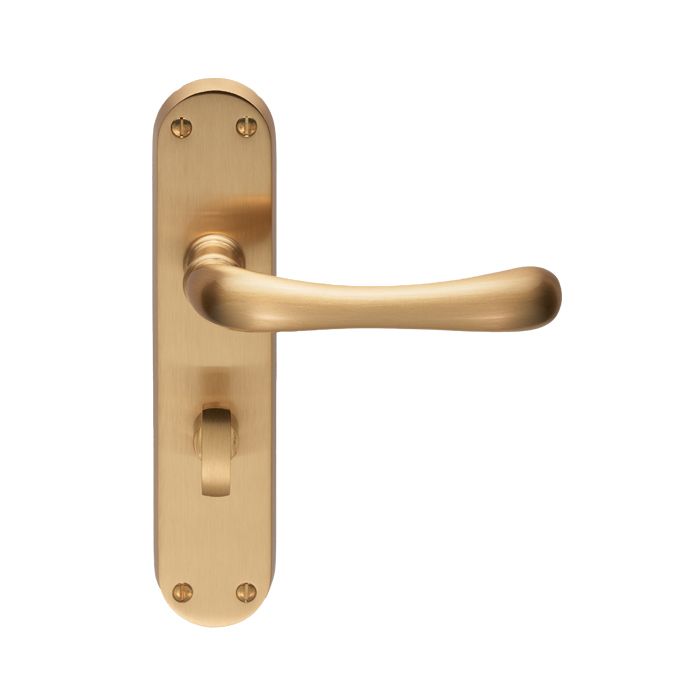 Manital EL13SB Ibra Lever On Backplate - Bathroom 57Mm C/C Osa (Satin Brass) Satin Brass