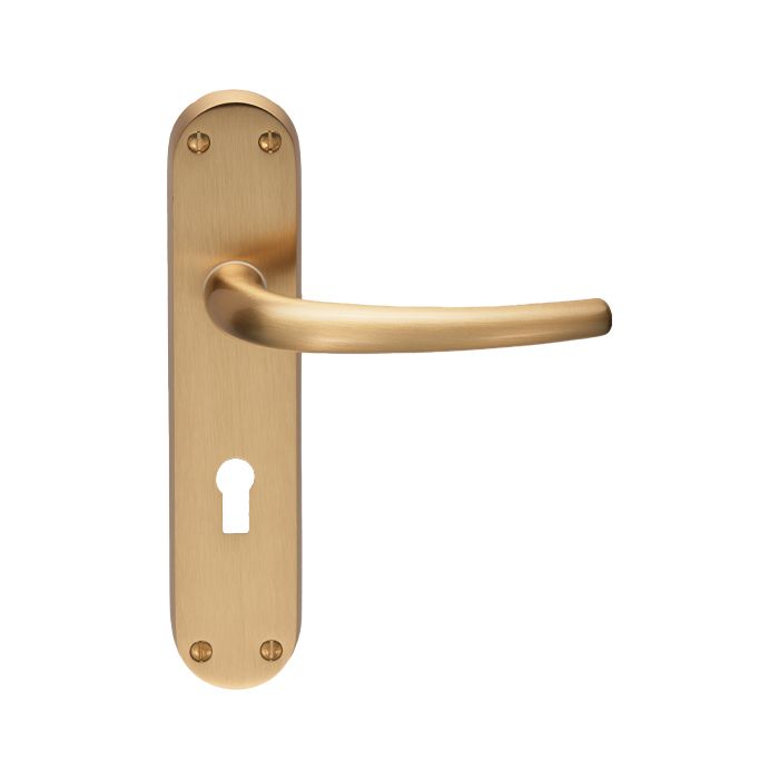 Manital EL31SB Lilla Lever On Backplate - Lock 57Mm C/C Osa (Satin Brass) Satin Brass
