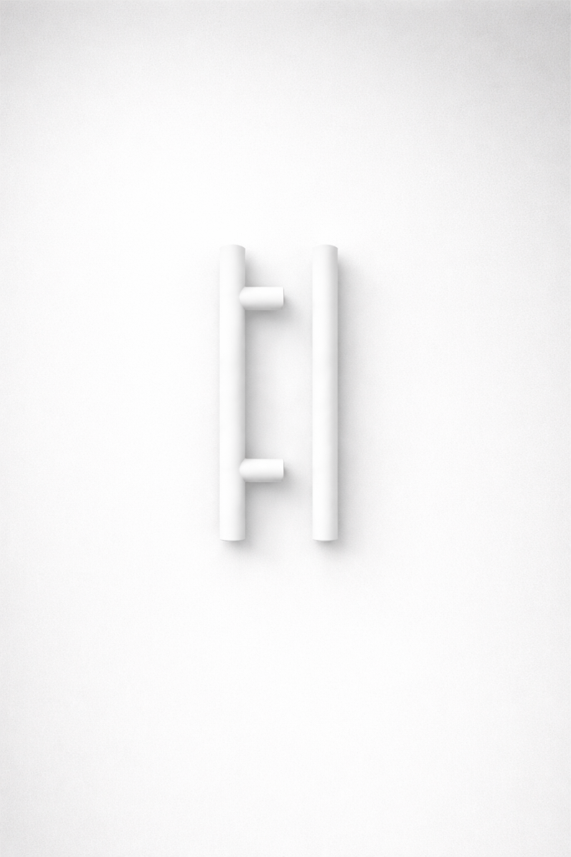 IRONZONE Elegance Cabinet Handle,128mm Center-to-Center, 188mm Overall,Matt White