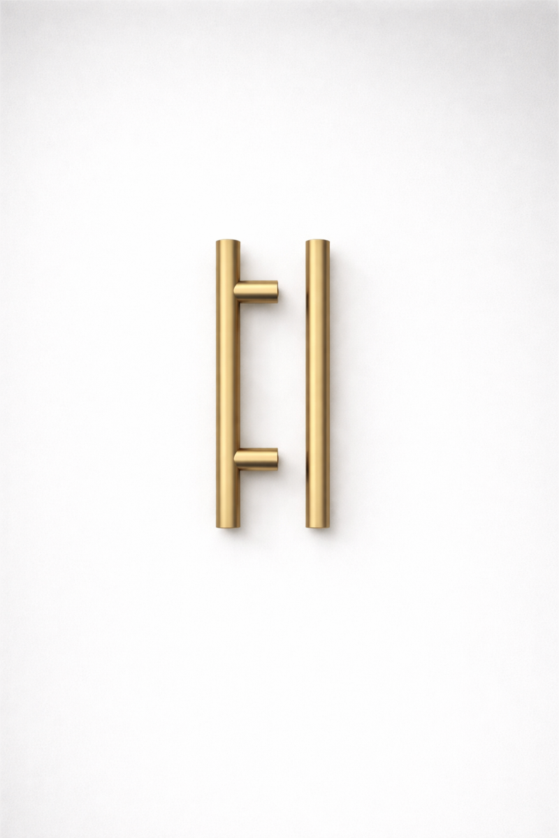 IRONZONE Elegance Cabinet Handle,128mm Center-to-Center, 188mm Overall,Satin Brass