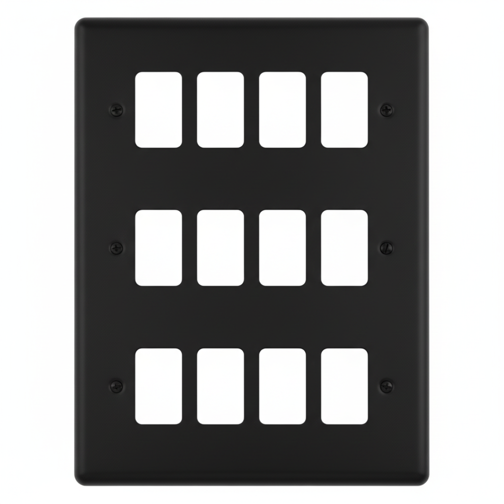 Eurolite En-G12Mbb 12 Gang Grid Plate Matt Black Enhance Range