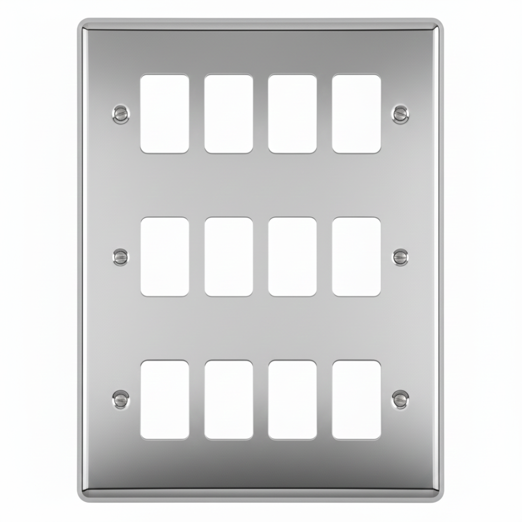 Eurolite En-G12Pc 12 Gang Grid Plate Enhance Polished Chrome