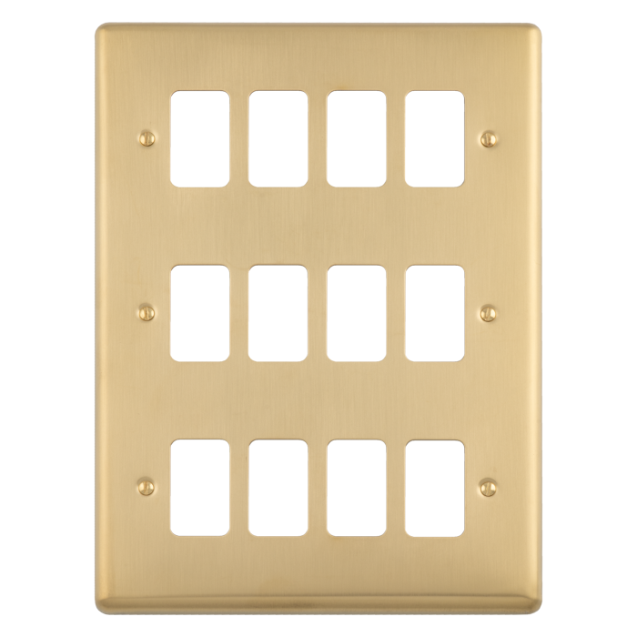 12 Gang Grid Plate Enhance Satin Brass Satin Brass EN-G12SB Eurolite EN-G12SB