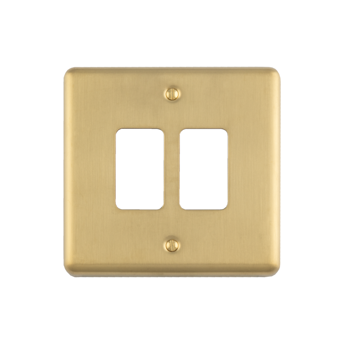 2 Gang Grid Plate Enhance Satin Brass Satin Brass EN-G2SB Eurolite EN-G2SB