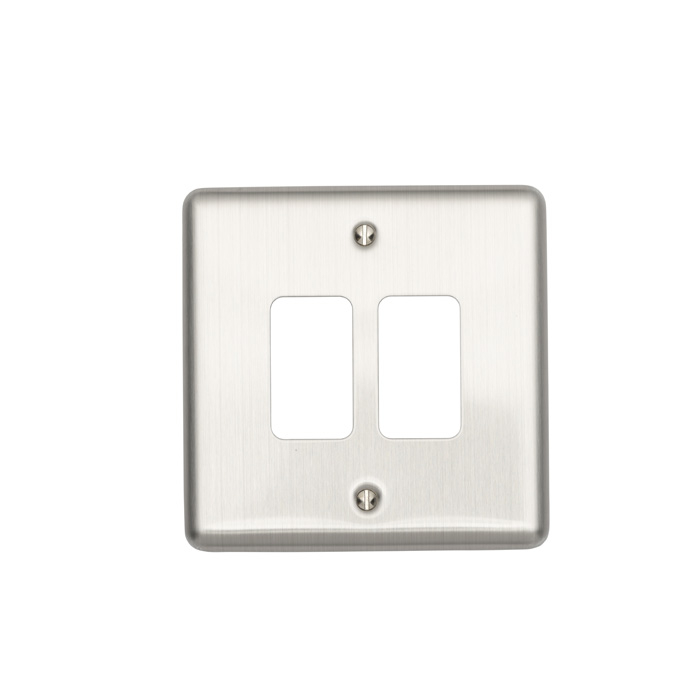 Eurolite En-G2Ss 2 Gang Grid Plate Enhance Satin