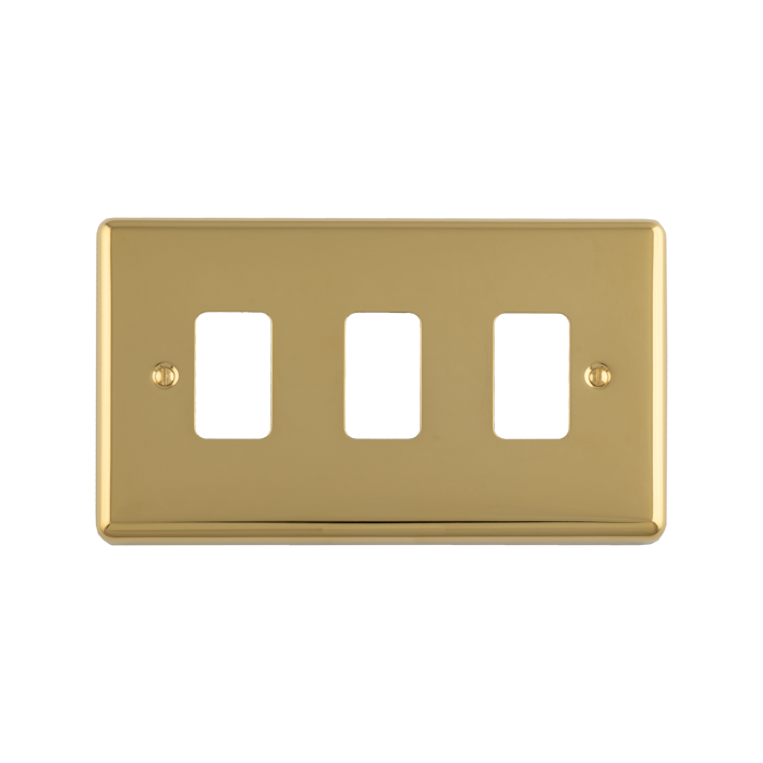 3 Gang Grid Plate Enhance Polished Brass Polished Brass EN-G3PB Eurolite EN-G3PB