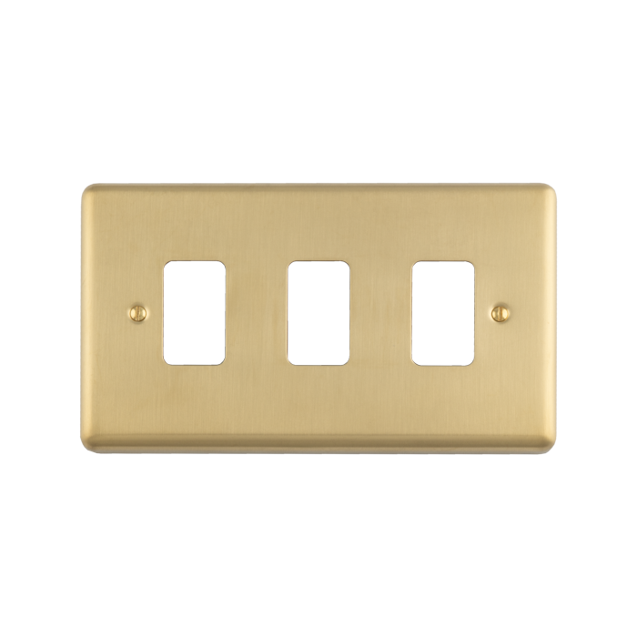 3 Gang Grid Plate Enhance Satin Brass Satin Brass EN-G3SB Eurolite EN-G3SB