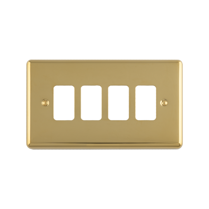 4 Gang Grid Plate Enhance Polished Brass Polished Brass EN-G4PB Eurolite EN-G4PB