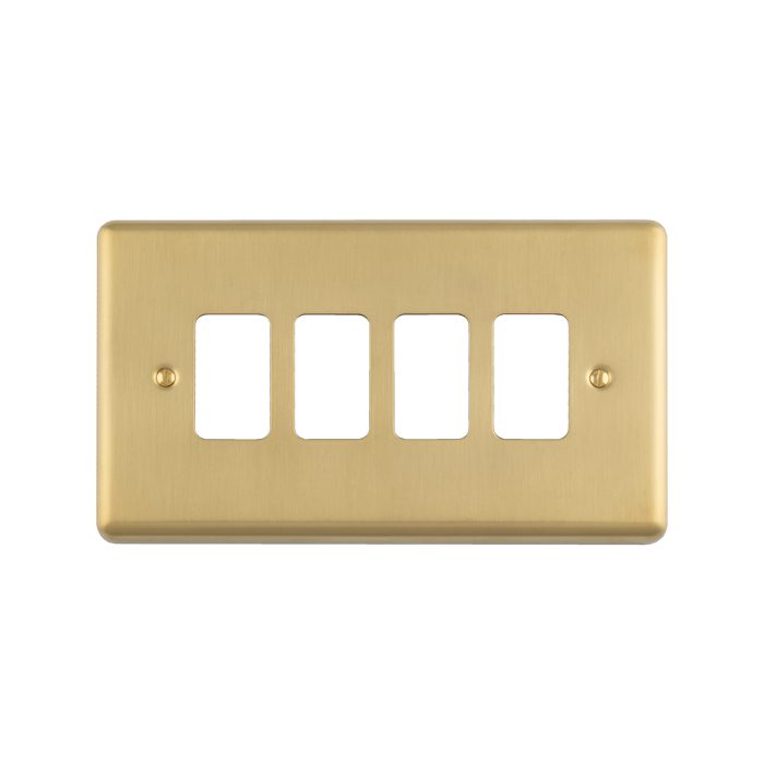 4 Gang Grid Plate Enhance Satin Brass Satin Brass EN-G4SB Eurolite EN-G4SB