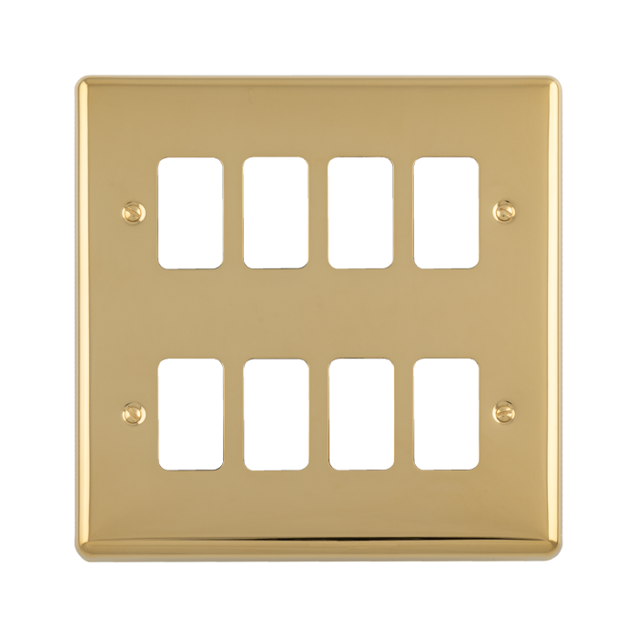 8 Gang Grid Plate Enhance Polished Brass Polished Brass EN-G8PB Eurolite EN-G8PB