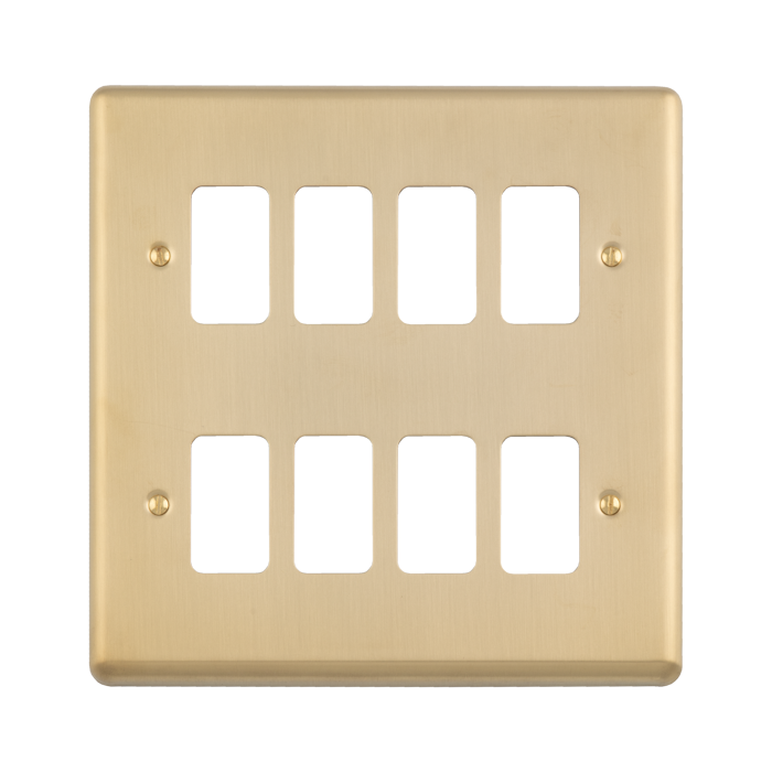 8 Gang Grid Plate Enhance Satin Brass Satin Brass EN-G8SB Eurolite EN-G8SB