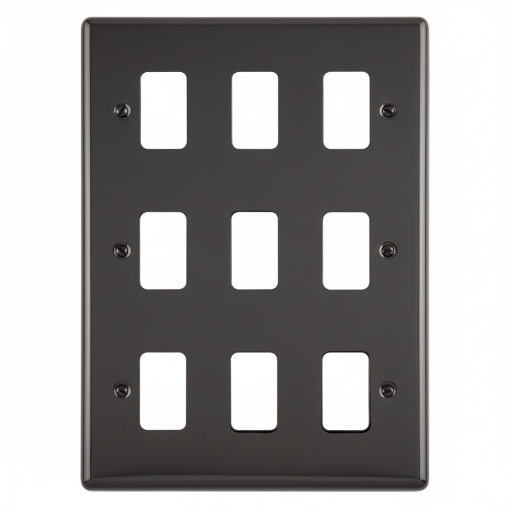 Eurolite En-G9Bn 9 Gang Grid Plate Enhance Black Nickel