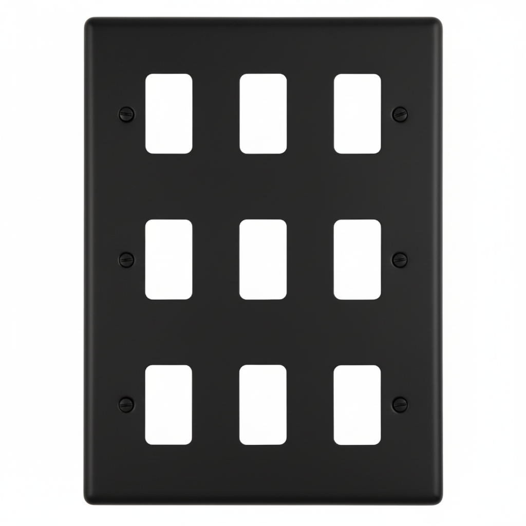 Eurolite En-G9Mbb 9 Gang Grid Plate Matt Black Enhance Range