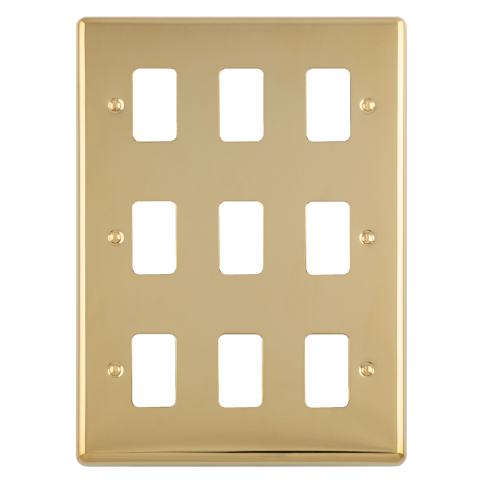 9 Gang Grid Plate Enhance Polished Brass Polished Brass EN-G9PB Eurolite EN-G9PB